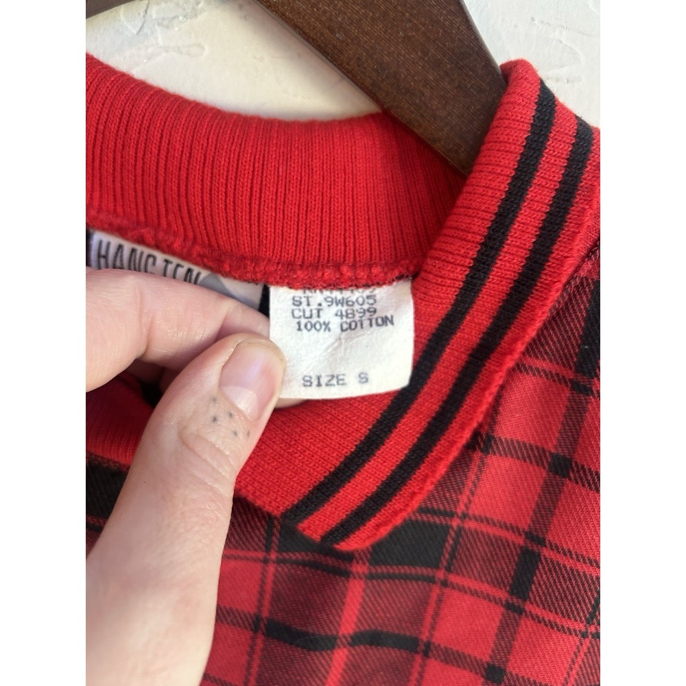 Vintage 90s Y2K Hang Ten Cropped Boxy Plaid Top S Punk Academia Edgy Grunge‎ - Picture 5 of 8